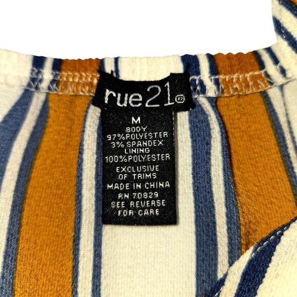 rue21 Medium Women's BOHO Maxi Pantsuit Strip Jumpsuit Sleeveless Miss Size 8 10 - Picture 5 of 7